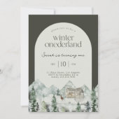 Invitation Hiver ONEderland Arch Premier anniversaire fête (Devant)