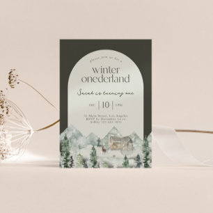 Invitation Hiver ONEderland Arch Premier anniversaire fête