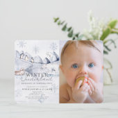 Invitation Hiver Onederland Arctic Animal 1er anniversaire Ph (Debout devant)