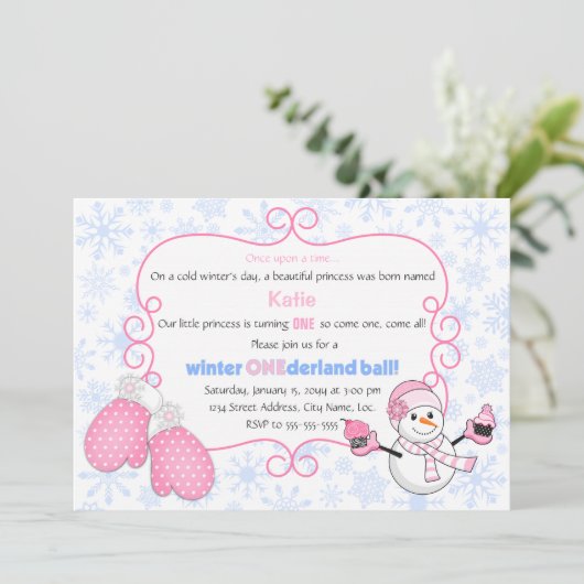Invitation Hiver Onederland Ball Anniversaire (Debout devant)