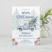 Invitation Hiver Onederland Blue Truck Premier anniversaire (Debout devant)