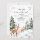 Invitation Hiver Onederland Bois 1er anniversaire (Devant)