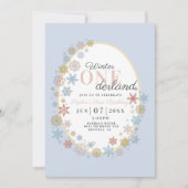 Invitation Hiver Onederland Flocon de neige Premier anniversa (Devant)