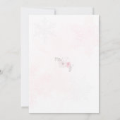 Invitation Hiver ONEderland Flocon de neige rose 1ère Invitat (Dos)