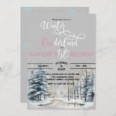 Invitation Hiver Onederland Noël 1er anniversaire garçon (Devant / Derrière)