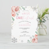 Invitation Hiver Onederland Noël Baby 1er anniversaire (Debout devant)