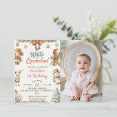 Invitation hiver Onederland Noël Cookies Anniversaire Photo (Debout devant)