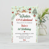 Invitation Hiver Onederland Noël Reinder 1er anniversaire (Debout devant)