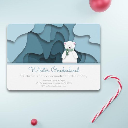 Invitation Hiver Onederland Oear Boy 1er anniversaire