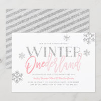 Hiver ONEderland Parties scintillant d'argent rose