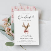 Invitation Hiver Onederland Pink Bow Noël Anniversaire