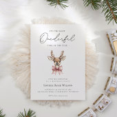 Invitation Hiver Onederland Pink Bow Noël Anniversaire