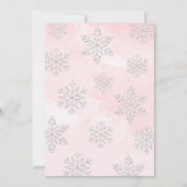 Invitation Hiver Onederland Pink Silver Parties scintillant 1 (Dos)