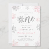 Invitation Hiver Onederland Pink Silver Premier anniversaire (Devant)
