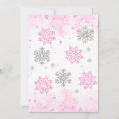 Invitation Hiver Onederland Pink Sparkake Snowflake Anniversa (Dos)
