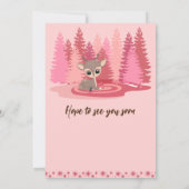 Invitation Hiver Onederland Premier anniversaire Deer Pink Fo (Dos)