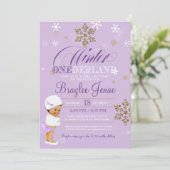 Invitation Hiver Onederland Premier anniversaire Ethnic Baby  (Debout devant)