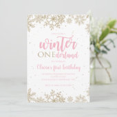 Invitation Hiver Onederland Premier anniversaire Gold Snowfla (Debout devant)
