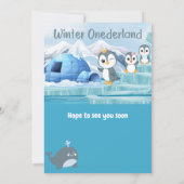 Invitation Hiver Onederland Premier anniversaire mignon Pengu (Dos)