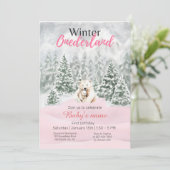 Invitation Hiver Onederland Premier anniversaire Ours Snowy F (Debout devant)