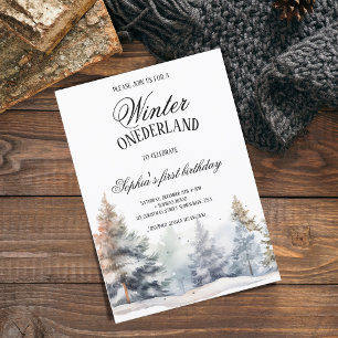 Invitation Hiver Onederland Premier anniversaire Pine Tree Wo