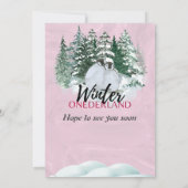 Invitation Hiver Onederland Premier Anniversaire Pingouin ros (Dos)