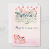 Invitation Hiver Onederland Premier anniversaire Snowman rose (Dos)