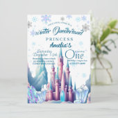 Invitation Hiver Onederland Princesse 1er anniversaire (Debout devant)