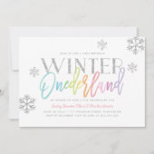 Invitation Hiver ONEderland Rainbow Silver Glam 1er anniversa (Devant)