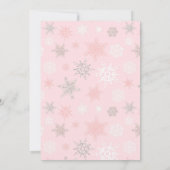 Invitation Hiver ONEderland Rose Script 1er Anniversaire (Dos)