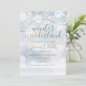 Invitation Hiver Onederland Snowflakes 1er anniversaire (Debout devant)