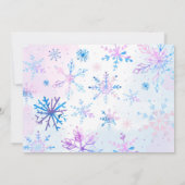 Invitation Hiver Onederland Snowflakes Fille premier annivers (Dos)
