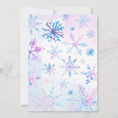 Invitation Hiver Onederland Snowflakes Fille premier annivers (Dos)