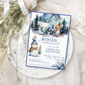 Invitation Hiver Onederland Whimsical Woodland 1er anniversai