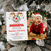 Invitation Hiver Onederry Retro Noël Anniversaire Photo