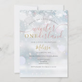 Invitation Hiver Oneederland 1er anniversaire rose et or (Devant)