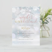 Invitation Hiver Oneederland 1er anniversaire rose et or (Debout devant)