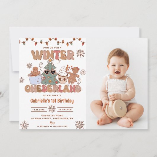 Invitation hiver Ontario Noël Cookies fête d'anniversaire (Devant)