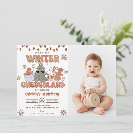 Invitation hiver Ontario Noël Cookies fête d'anniversaire (Debout devant)