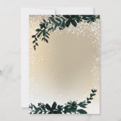 Invitation Hiver or typographie feuille neige naine douche (Dos)