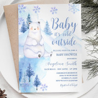 Hiver Ours bleu Baby shower de flocons de neige
