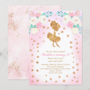 Invitation Hiver Parties scintillant Ballerina Anniversaire