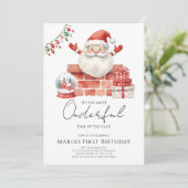 Invitation Hiver Père Noël Maisons de Noël Anniversaire (Debout devant)