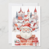 Invitation Hiver Père Noël Maisons de Noël Anniversaire (Dos)