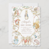 Invitation Hiver Peter le lapin Beatrix Woodland Baby Show (Devant)