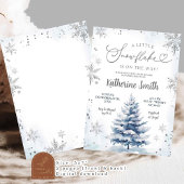Invitation Hiver Petits Snowflakes Pine Tree Baby shower