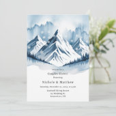 Invitation Hiver Pin neige Wreath Couples Douche (Debout devant)