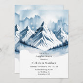 Invitation Hiver Pin neige Wreath Couples Douche (Devant / Derrière)