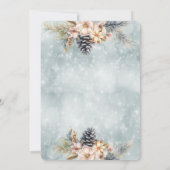 Invitation Hiver Pine cône fleurie fête entreprise (Dos)
