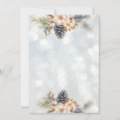 Invitation Hiver Pine cône floral Noël fête entreprise (Dos)